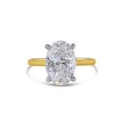 Laboratory Grown, Oval &amp; Hidden Halo Diamond, 18ct Yellow Gold Band, 3.19ct image