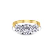 Laboratory Grown Diamond, Brilliant Round Three Stone, 18ct Yellow Gold Band, 3.00ct image
