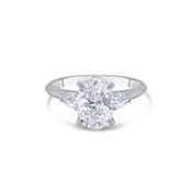 Laboratory Grown, Oval &amp; Pear Three Stone, Platinum Diamond Ring, 2.30ct image