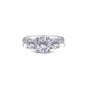Laboratory Grown Diamond, Brilliant Round Three Stone, Platinum Ring, 2.50ct image
