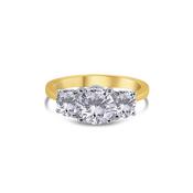 Laboratory Grown Diamond, Brilliant Round Three Stone, 18ct Yellow Gold Band, 2.15ct image