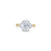 Laboratory Grown, Oval &amp; Half Moon Three Stone Diamond Ring, 18ct Yellow Gold, 2.95ct