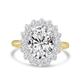 Laboratory Grown, Oval Cluster Diamond, 18ct Yellow Gold Band, 3.81ct