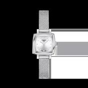 Tissot 20mm Lovely, Silver Square Diamond Set Dial, Ladies Mesh Watch