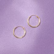 9ct Yellow Gold 15mm Diamond Cut Hoop Earrings