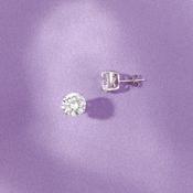 Sterling Silver 9mm Round Solitaire CZ Stud Earrings