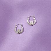 Sterling Silver 17mm Claddagh Hoop Earrings