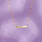 Sterling Silver Yellow Gold Plated Horizontal Personalising Necklace image