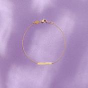 9ct Yellow Gold Delicate Trace Chain With ID Plate Bracelet