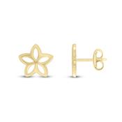 9ct Yellow Gold Polished Star Flower Stud Earrings image