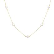 9ct Yellow Gold 6mm Fresh Water Pearls Adjustable Necklace