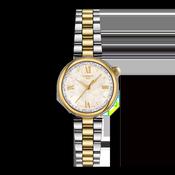 Tissot 28mm Desir, Yellow &amp; Silver Tone Mother of Pearl Dial, Ladies Bracelet Watch
