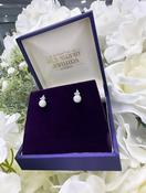 Sterling Silver Pearl &amp; CZ Cluster Earrings image