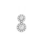 9ct White Gold Diamond Cluster Slider Drop Pendant Necklace, 0.25ct