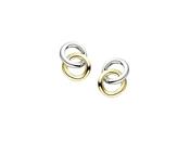 9ct Yellow &amp; White Gold Interlocking Circle Stud Earrings