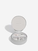 Stackers Pebble Grey Round Zipped Travel Jewellery Box