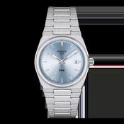 Tissot 35mm Silver PRX, Ice Blue &amp; Date Dial, Ladies Bracelet Watch