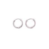 9ct White Gold Diamond Hoop Earrings Small