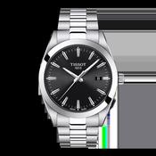 Tissot 40mm Silver Tone Gentleman, Black &amp; Date Dial, Gents Bracelet Watch