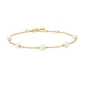 Ania Haie Gold Plate Shell Pearl Station Bracelet