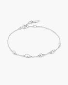Ania Haie Sterling Silver CZ Round &amp; Teardrop Bezel Set Station Bracelet image