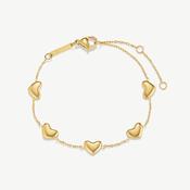 D.LOUISE Yellow Gold Plate Bubble Heart Multi Bracelet