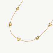 D.LOUISE Yellow Gold Plate Bubble Heart Multi Necklace