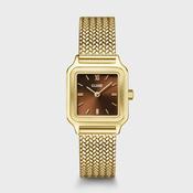 Cluse 24mm Gracieuse Petite Brown Dial Yellow Gold Toned Mesh Bracelet Watch image
