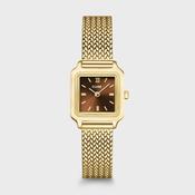 Cluse 21mm Gracieuse Mini Brown Dial Yellow Gold Mesh Bracelet Watch image