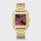 Cluse 30mm Gracieuse Multifunction Dark Cherry Dial Yellow Gold Tone Watch image