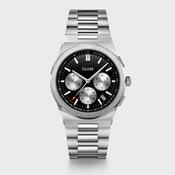 Cluse 40mm Vigoureux Black Chronograph Dial Stainless Steel Link Watch image
