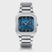 Cluse 35mm Quadrus Multifunction Blue Dial &amp; Stainless Steel Link Watch image