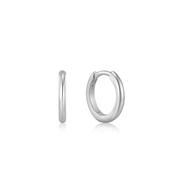 Ania Haie Rhodium Plated Silver Huggie Hoop's