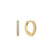 Ania Haie Yellow Gold Plated Round Huggie CZ Hoop's