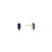 Ania Haie Gold Plate Lapis Emblem Stud Earrings image