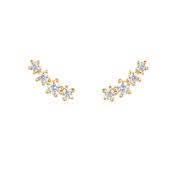 Ania Haie Yellow Gold Plate Round CZ Sparkle Climber Studs image