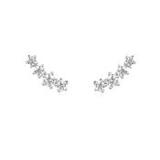 Ania Haie Silver Round CZ Sparkle Climber Studs image