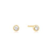 Ania Haie Gold Plate Circular Solitaire CZ Stud Earrings