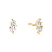 Ania Haie Gold Plated Triple Marquise Stud Earrings