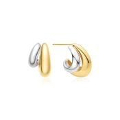 Ania Haie Two Tone Dome Stud Hoop Earrings image