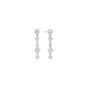 Ania Haie Silver Cascade Bezel Set Drop CZ Stud Earrings
