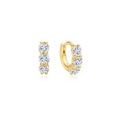Ania Haie Gold Plate CZ Trio Sparkle Huggie Hoop Earrings image