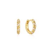 Ania Haie Gold Plate CZ Twisted Huggie Hoop Earrings image