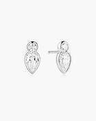 Ania Haie Silver CZ Bezel Inverted Teardrop &amp; Round Stud Earrings image