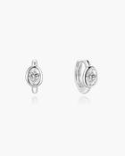 Ania Haie Silver CZ Bezel Organic Pebble Huggie Hoop Earrings image