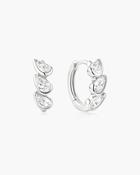 Ania Haie Silver CZ Triple Half-Bezel Teardrop Huggie Hoop Earrings image