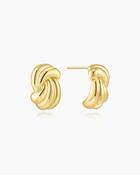 Ania Haie Gold Plated Ripple Twist Stud Earrings image