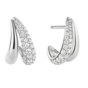 Ania Haie Sterling Silver CZ Duet Stud Hoop Earrings image