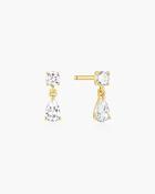 Ania Haie Gold Plate CZ Teardrop &amp; Round Stud Earrings
