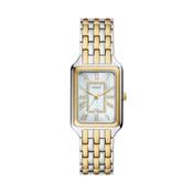 Fossil Ladies 26mm Raquel Three-Hand Date Two Tone Mother of Pearl Dial Stainless Steel Watch